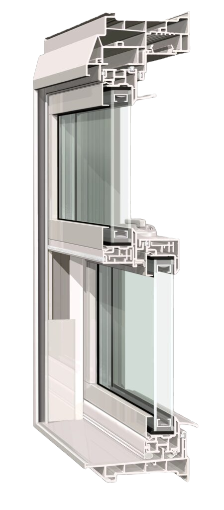 Window frame cutaway detail